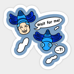 Cartoon kid dragonfly cosplay Sticker